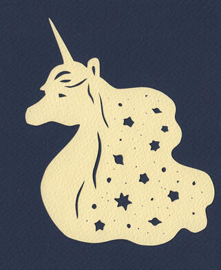 Unicorn with cosmic mane - 20 eur